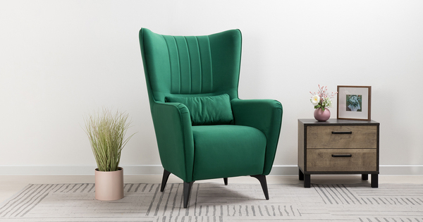 Кресло для отдыха Феличе ТК 529 велюр Велутто 33 темно-зеленый малахитовый