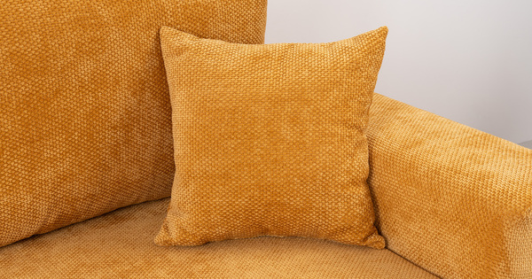 Диван-кровать угловой Оксфорд 714 композиция 2, STORM 8 горчичный, модульная система, сборка на любую сторону