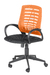 Кресло на колесах Ирис люкс обивка ткань-сетка TW сидушка черный, спинка оранж, подлокотники пластик, крестовина пластик, механизм качания 