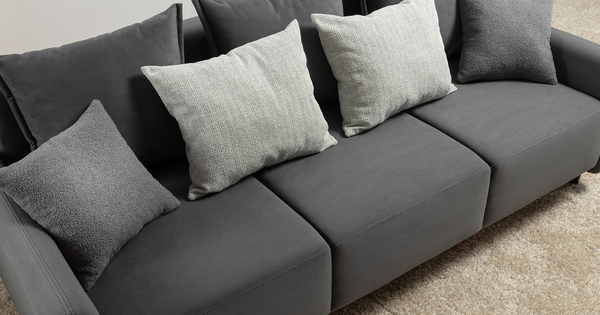 Диван-кровать прямой Дакота ТД 586 велюр Vendetta 11 графитовый серый, Albus Zemin 1735 z1 col 2 белый, Romeo 06