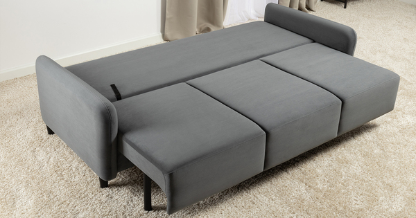 Диван-кровать прямой Дакота ТД 586 велюр Vendetta 11 графитовый серый, Albus Zemin 1735 z1 col 2 белый, Romeo 06