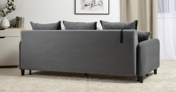 Диван-кровать прямой Дакота ТД 586 велюр Vendetta 11 графитовый серый, Albus Zemin 1735 z1 col 2 белый, Romeo 06