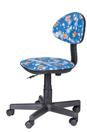 Детское кресло без подлокотников Логика обивка ткань саржа Т12 рыбки, крестовина пластик, без качания