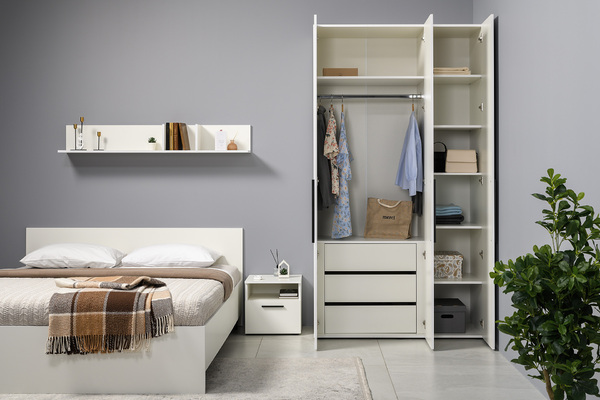 Шкаф комбинированный Эйр 13.182 белый PE шагрень