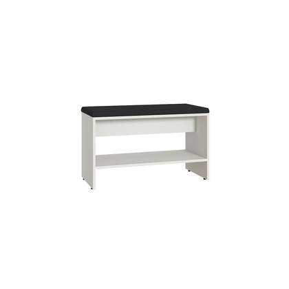 Тумба для обуви Эйр 16.130 белый PE шагрень, кожзам HOLST black