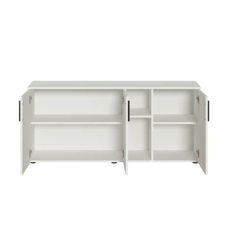 Тумба под ТВ Эйр 16.55 белый PE шагрень, собирается на любую сторону