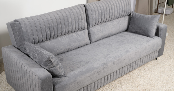 Диван-кровать прямой Изабель ТД 735 велюр Романс грей cерый