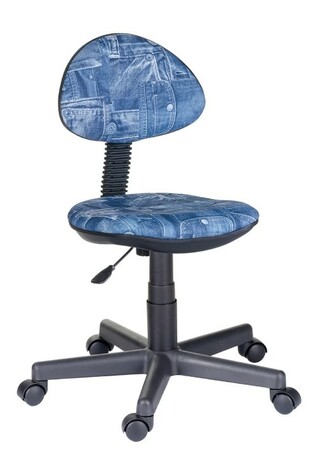 Детское кресло без подлокотников Логика обивка ткань саржа Т18 джинса, крестовина пластик, без качания