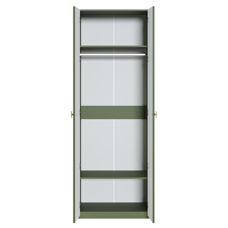 Шкаф двустворчатый Марион 16.340.02 дымчатый зеленый K521, олива шагрень AG 1050 ПВХ