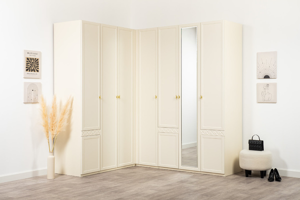 Шкаф двустворчатый Марион 16.340.02 слоновая кость С341 PE, слоновая кость 6898 ПВХ