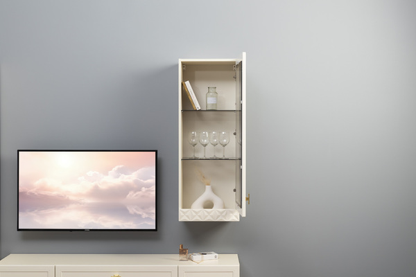 Шкаф навесной Марион 16.334 слоновая кость С341 PE, слоновая кость 6898 ПВХ (собирается на любую сторону)