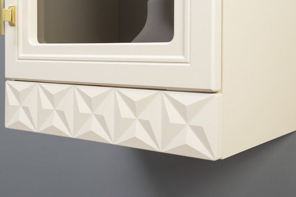 Шкаф навесной Марион 16.334 слоновая кость С341 PE, слоновая кость 6898 ПВХ (собирается на любую сторону)