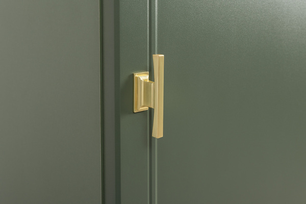 Гостиная Марион композиция 1 дымчатый зеленый K521, олива шагрень AG 1050 ПВХ, белый PE шагрень (собирается на любую сторону)