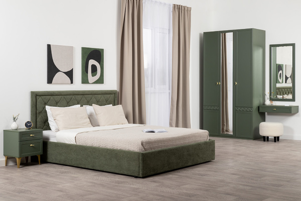 Стол-консоль Марион 12.318 дымчатый зеленый K521, олива шагрень AG 1050 ПВХ