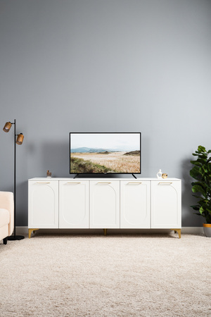 Тумба под ТВ Монтесито 16.66 Белый PE шагрень, белая шагрень 4101 ПВХ