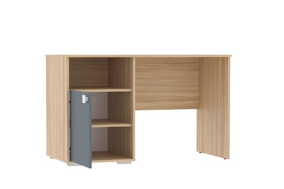 Детская комната Элиот композиция 7 белый фасадный, маренго, баунти песочный (собирается на любую сторону, спальное место 90 х 200)