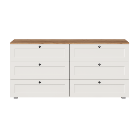 Комод Остин 16.240 белый PE шагрень, дуб вотан, белый РЕ шагрень ПВХ