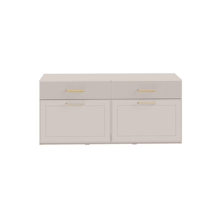 Гостиная Ричфорд композиция 2 без карнизов, кашемир 5981 BS, моно керамика D166-2 ПВХ, белый PE шагрень (собирается на любую сторону)