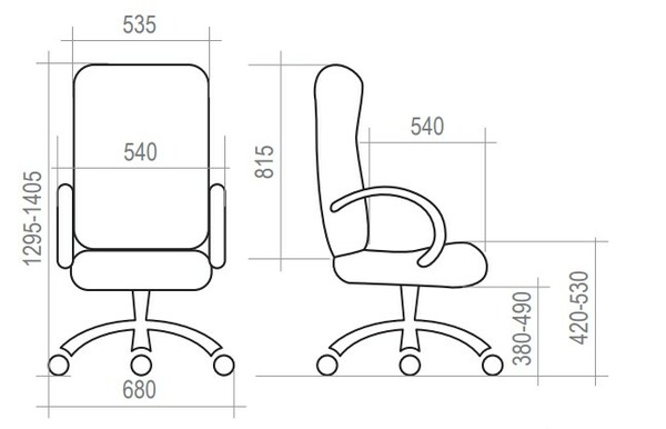 Кресло на колесах Сатурн ультра кожзам/сетка коричневый, крестовина пластик, подлокотники с мягкими накладками, механизм качания