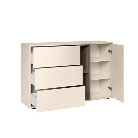 Комод Тайл 16.237 сатин 7045 SU, эмили блаш U9135, белый PE шагрень, собирается на любую сторону