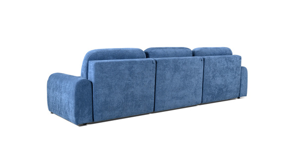 Диван-кровать угловой Тэдди 1504 композиция 3, букле Pique 009 синий, модульная система, сборка на любую сторону