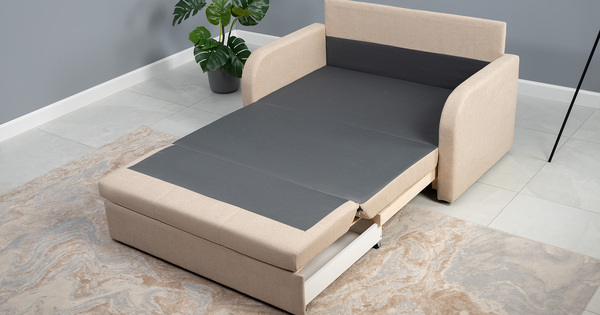 Диван-кровать прямой Тео (120) ТД 905 велюр Danco 130 светло-бежевый