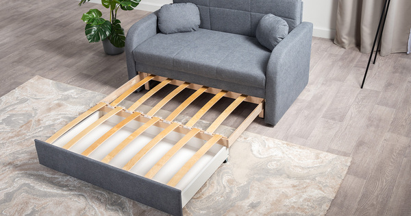 Диван-кровать прямой Тео (120) ТД 909 велюр Danco 995 серый