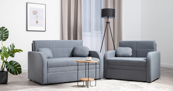 Диван-кровать прямой Тео (120) ТД 909 велюр Danco 995 серый