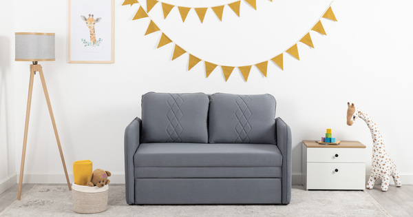 Диван-кровать прямой Юта (120) ТД 520 велюр Вивальди 12 сине-серый