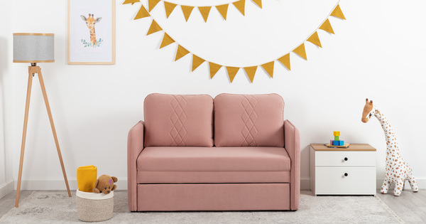 Диван-кровать прямой Юта (120) ТД 522 велюр Вивальди 27 пастельный коралловый