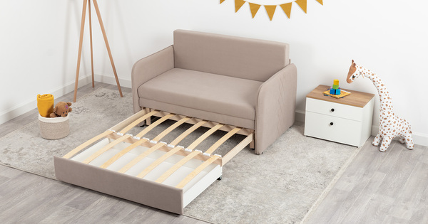 Диван-кровать прямой Юта (120) ТД 524 велюр Вивальди 4 серо-сливочный